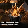 Brano - 26 inch Smokeless Fire Pit - Triple Burn Technology, with Support Legs, Ash Pan & Tools for Backyard, Patio, Garden