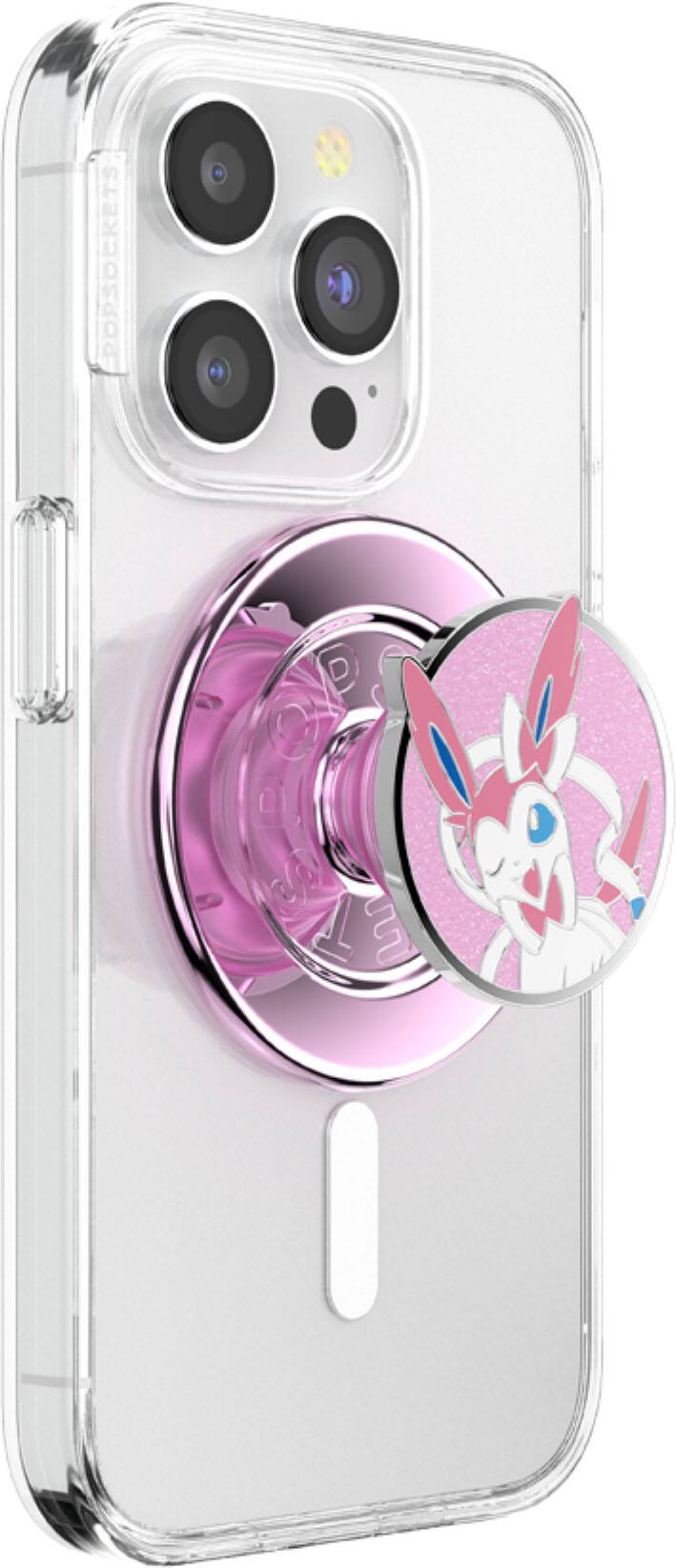 Left. PopSockets - MagSafe PopGrip Universal Magnetic Grip & Stand with Adapter Ring for Cell Phones - Pokemon Enamel Sylveon.