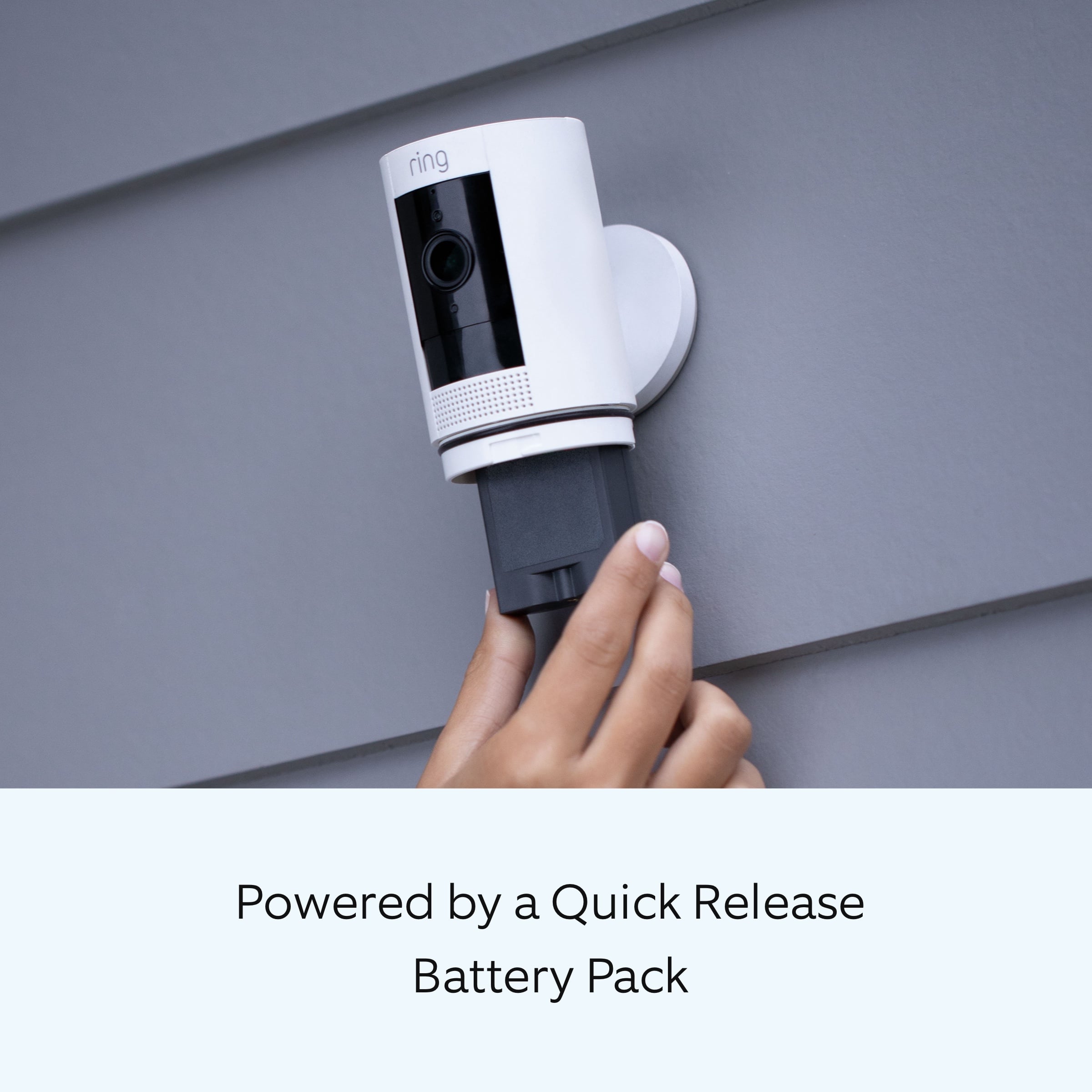 Ring Powered by a Quick Release Battery Pack