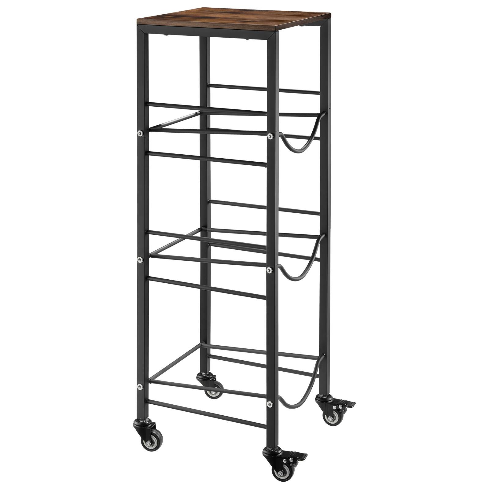 Alt View 5. VEVOR - Water Jug Holder, 4 Tiers 3 and 5 Gallon Water Bottle Holder for 3 Bottles, Heavy Duty Jug Rack Organizer with Storage - Black.