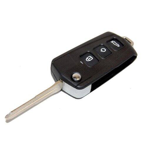 Back. HQRP - Folding Flip Key Fob Shell Case 4-Button Left Blade Compatible with Kia Forte 2009 - Black.