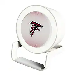 Keyscaper - Atlanta Falcons Linen Print Nightlight Charger & Bluetooth Speaker - White
