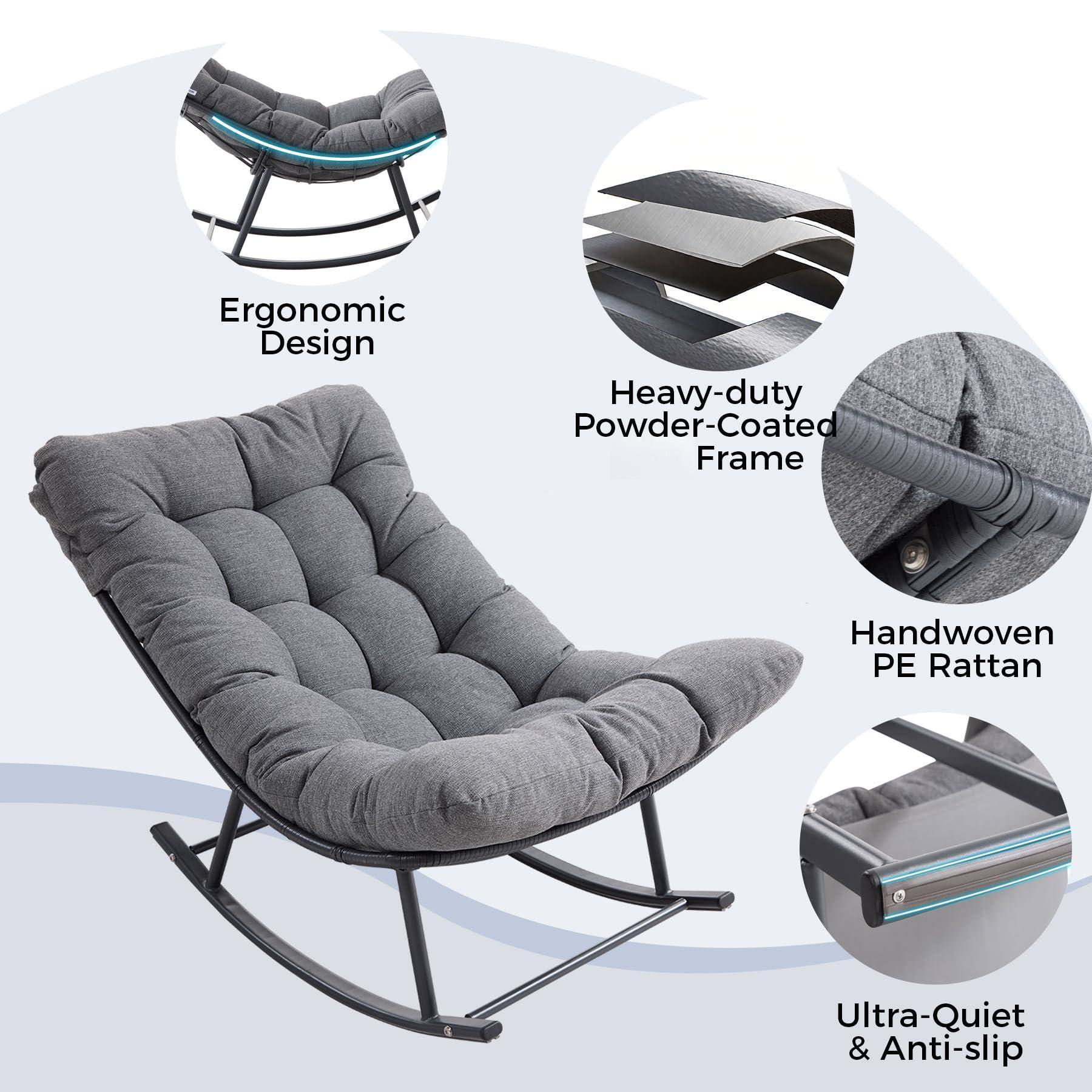 - Ergonomic Design
- Heavy-duty Powder-Coated Frame
- Handwoven PE Rattan
- Ultra-Quiet & Anti-slip