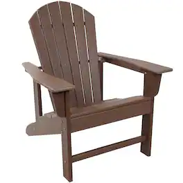 Sunnydaze - Upright HDPE Raised Outdoor Adirondack Chair - Brown