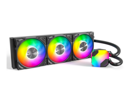 Montech - HyperFlow ARGB 360 AIO Cooler - Intel LGA 1851/1700, AMD AM5/AM4, 3100RPM Pump, 3x ARGB Fans - Black