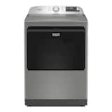 Maytag - 7.4 Cu. Ft. Pet Pro Top Load Electric Dryer with Extra Power and Sanitize Cycle - Classic Silver