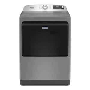 Maytag - 7.4 Cu. Ft. Pet Pro Top Load Electric Dryer with Extra Power and Sanitize Cycle - Classic Silver