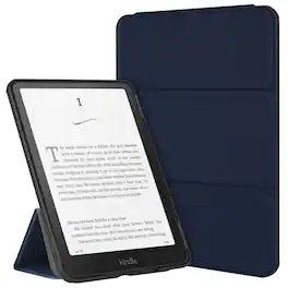 Dteck - For Amazon Kindle Paperwhite (2024)/Kindle Colorsoft Shockproof Magnetic Closure Flip Kickstand Case Auto Sleep/Wake - Darkblue