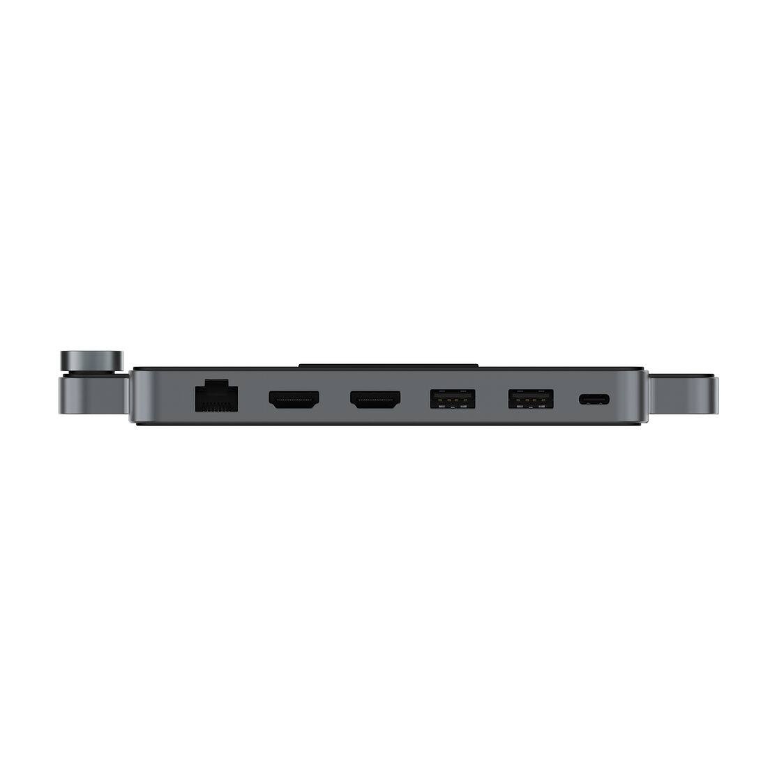 Left. KHADAS - Mind Dock - All-in-One Docking Station with Fingerprint Reader & Stereo Speakers - Lava gray.