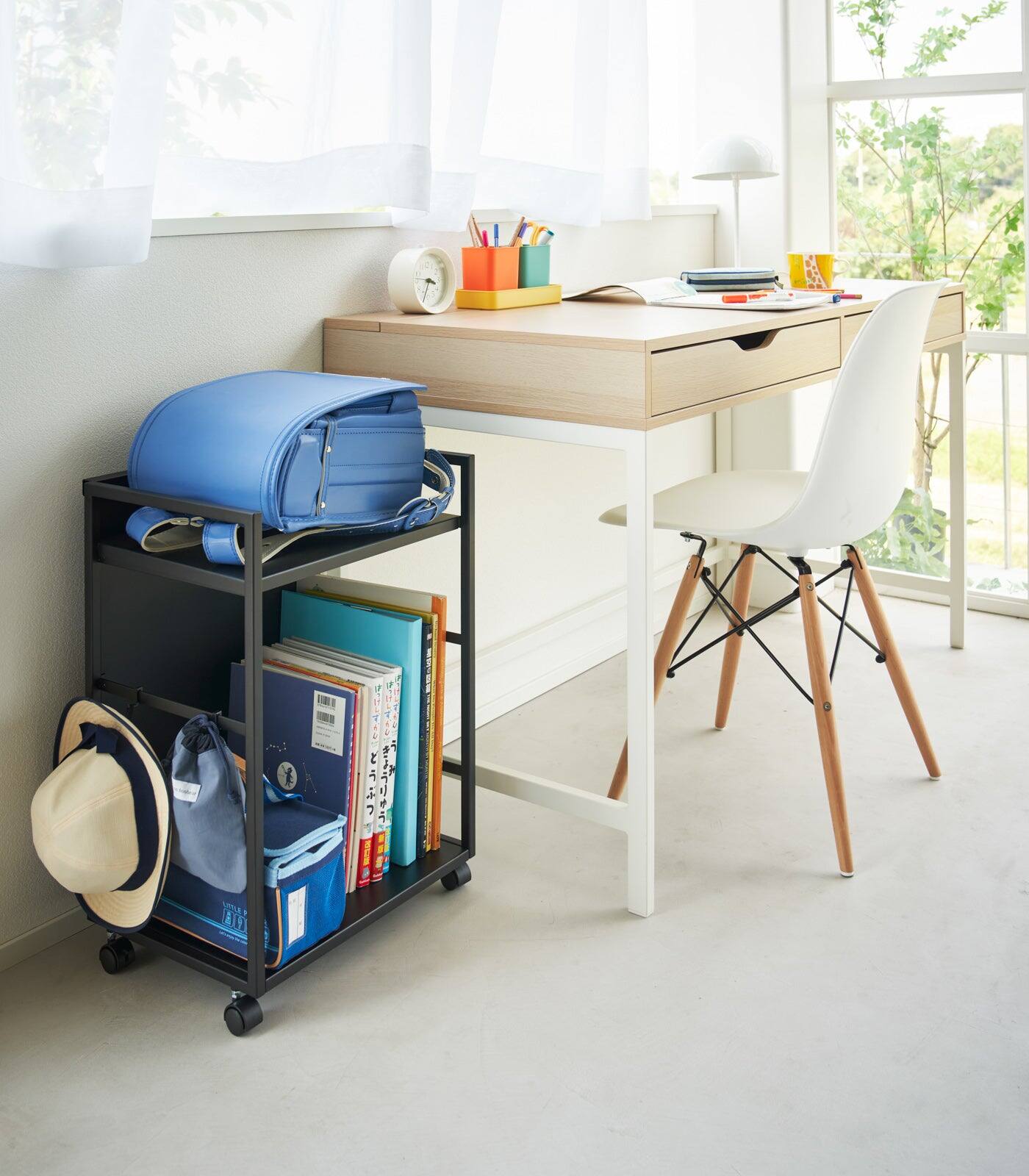 Alt View 10. Yamazaki Home - Two-Tier Hideaway Storage Cart (24" H)  - Steel - Black.