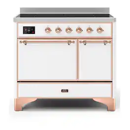 ILVE - Majestic II Series 40 in. Induction Range with 6 Induction Elements (Copper Trim) - White
