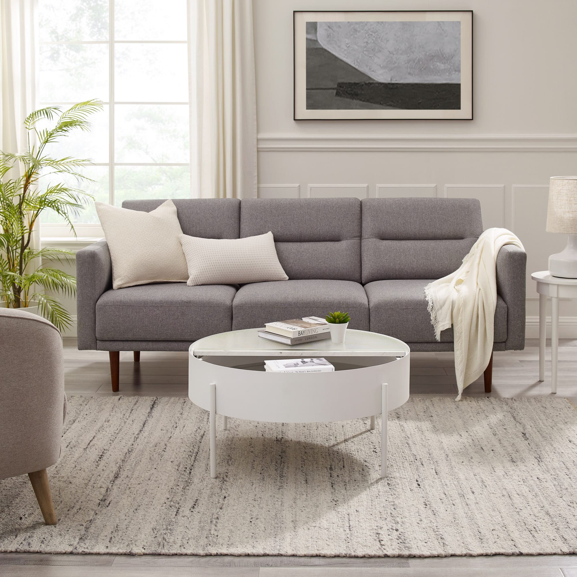 Alt View 16. Walker Edison - Modern Sliding-Top Coffee Table - White.