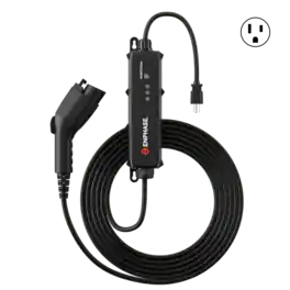 Enphase - Mobile EV Charger, 12 A, Safety Certified, Indoor/Outdoor, 25ft Rugged Cable, 120V, NEMA 5-15 Plug