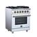 Left. Forno Appliances - Massimo 4.32 Cu. Ft. Freestanding Gas Convection Range with Air Fryer Kit, Wok Support & Griddle - White.