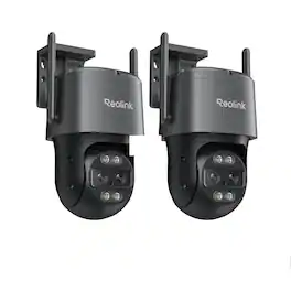 Reolink - 2Pcs TrackMix WiFi 4K 8MP PTZ Dual-Lens Security Camera IP65 Auto-Track 6×Hybrid Zoom Smart Detection 2-way Talk - Gray