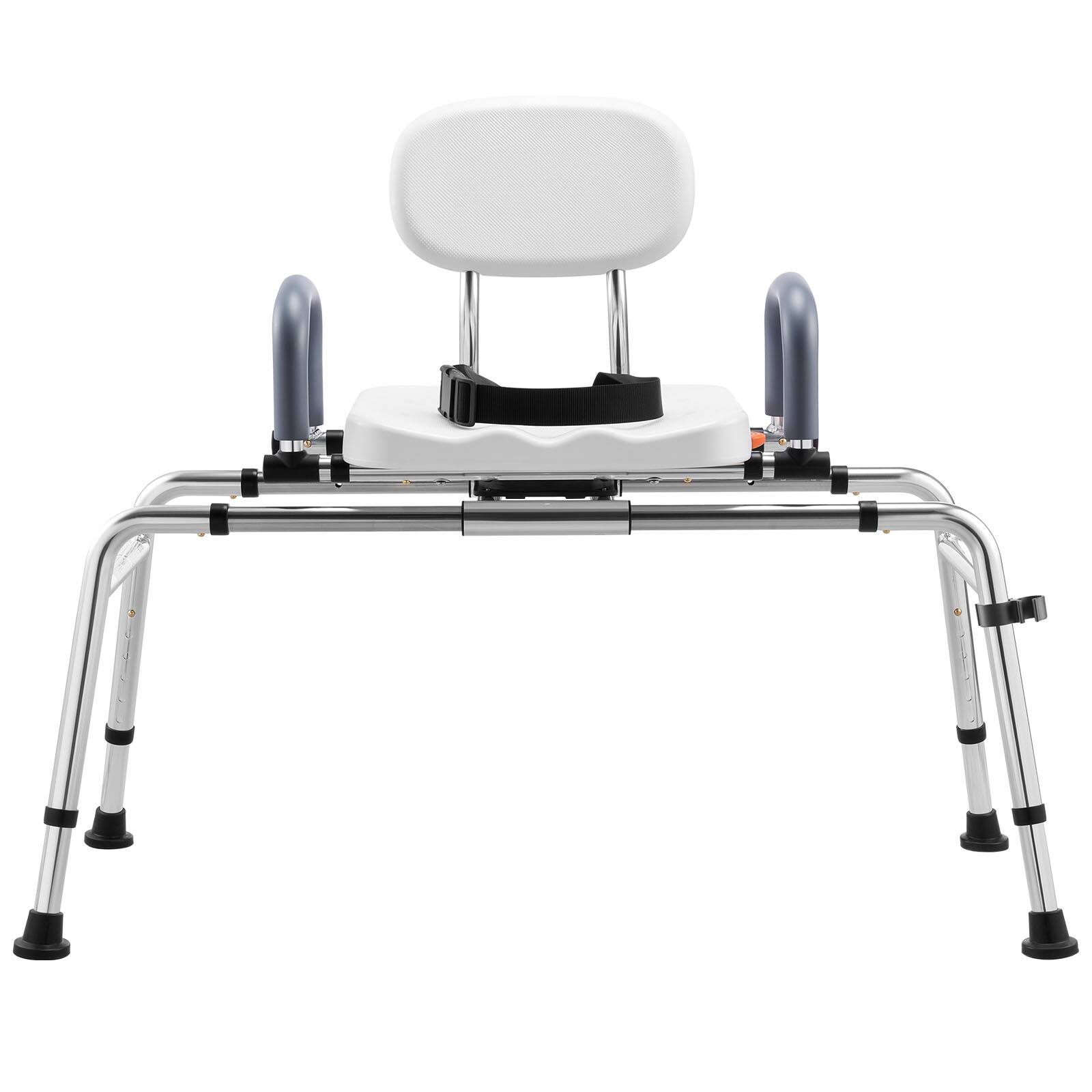 Alt View 5. VEVOR - Sliding Shower Chair, 400 lbs Tub Transfer Bench for Bathtub with Swivel Seat, Shower Bench with Pivoting Arms - White.