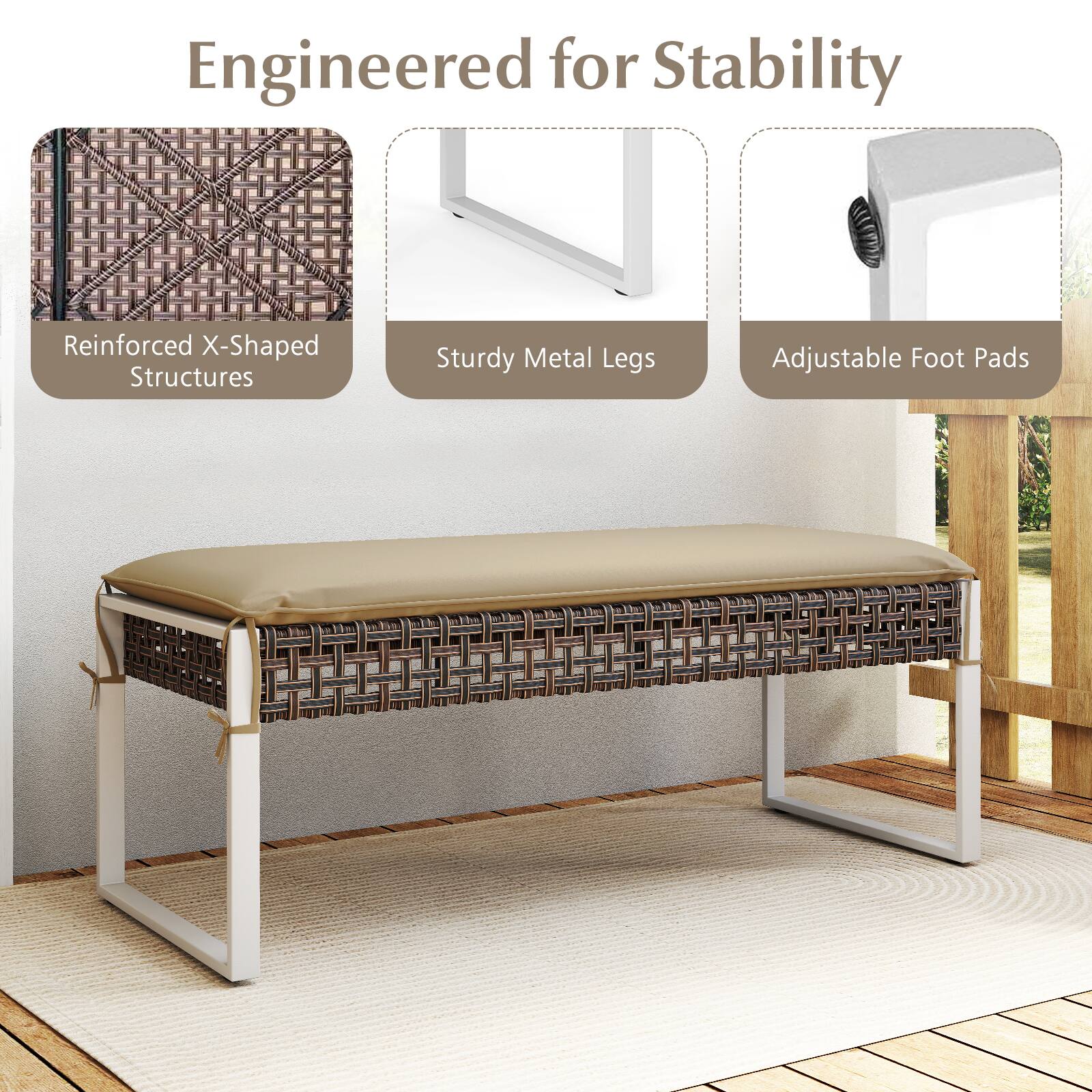 Engineered for Stability

- Reinforced X-Shaped Structures
- Sturdy Metal Legs
- Adjustable Foot Pads