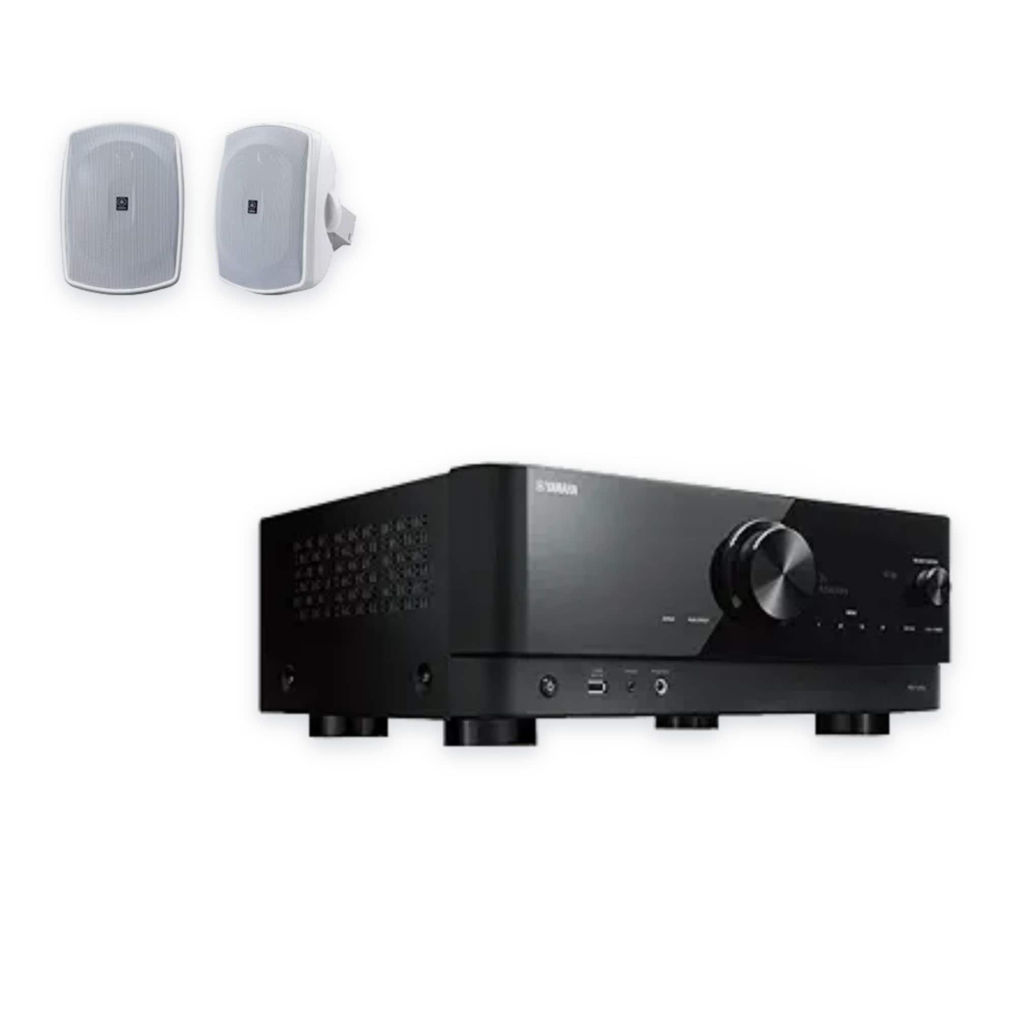 Yamaha - RX-V4A 5.2 AV Receiver with NS-AW190WH Speakers - Black