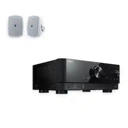 Yamaha - RX-V4A 5.2 AV Receiver with NS-AW190WH Speakers - Black