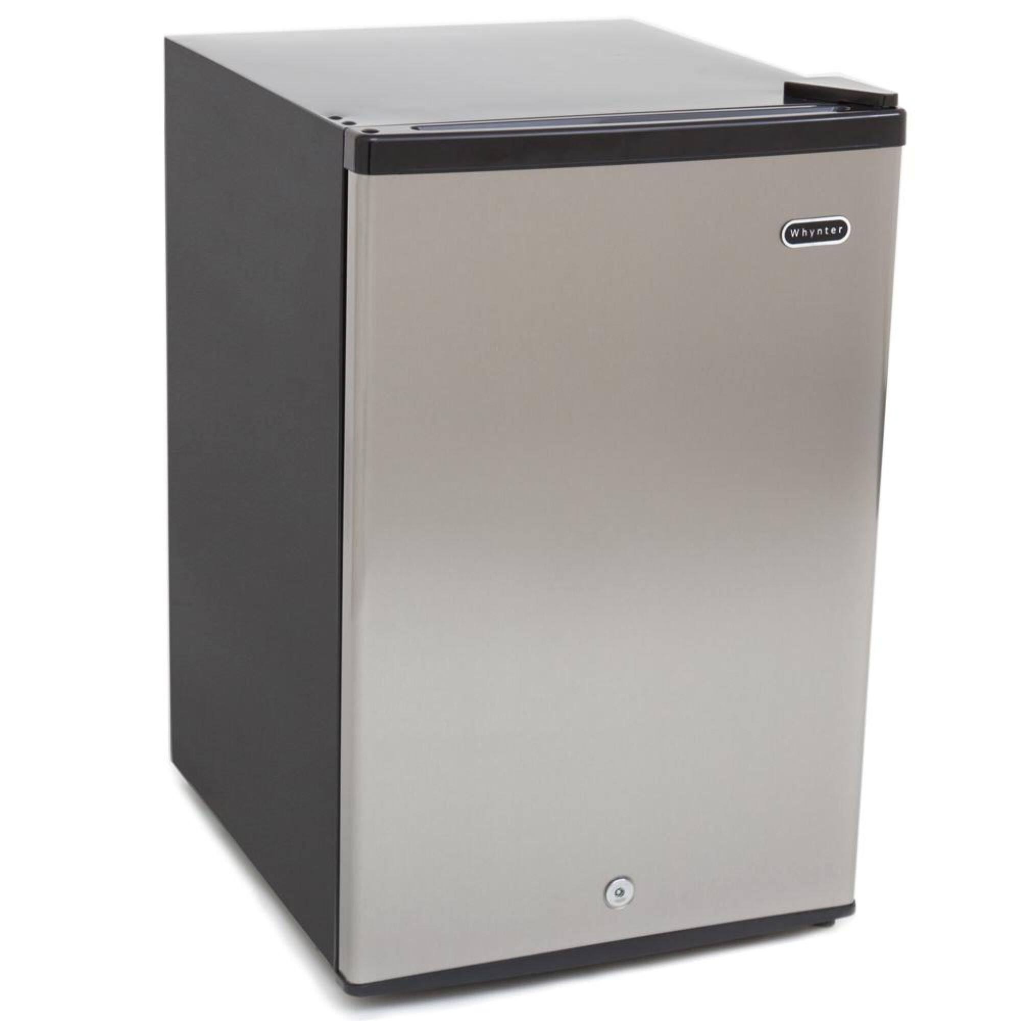 Angle. Whynter - 2.1 cu. ft. Upright Mini Freezer with Lock - Stainless Steel.
