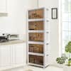 Front. Malletson - Tall Narrow Storage Cabinet with Doors, Wardrobe Organizer for Clothes With Wheels, Toys, Pantry Food Storage, Kitchen - White.