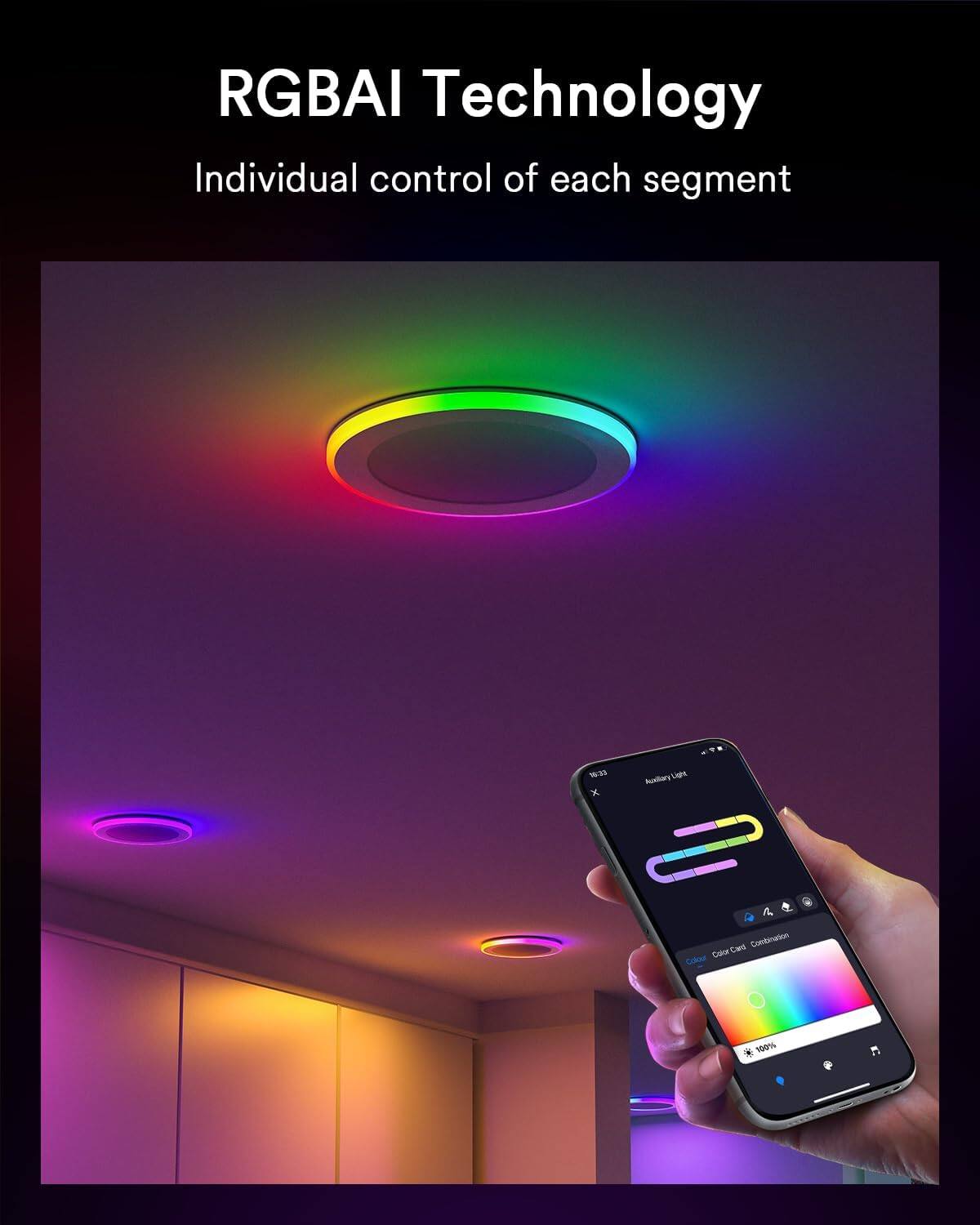 RGBAI Technology  
Individual control of each segment