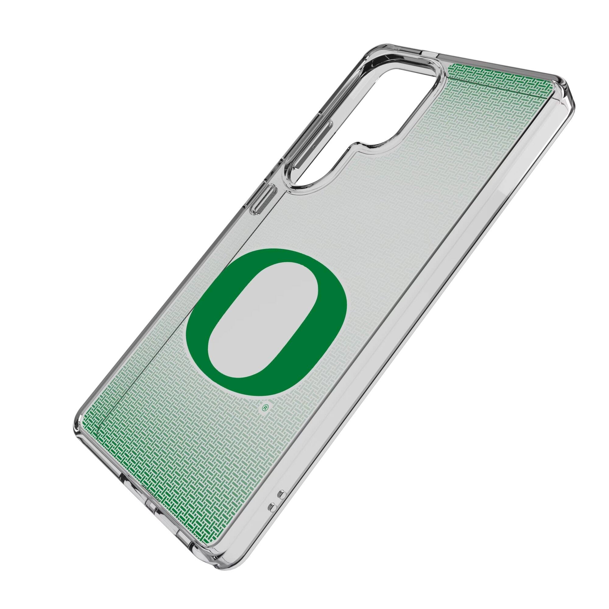 Alt View 1. Keyscaper - Oregon Ducks Linen Logo Galaxy Clear Case - S23 Ultra - Multicolor.