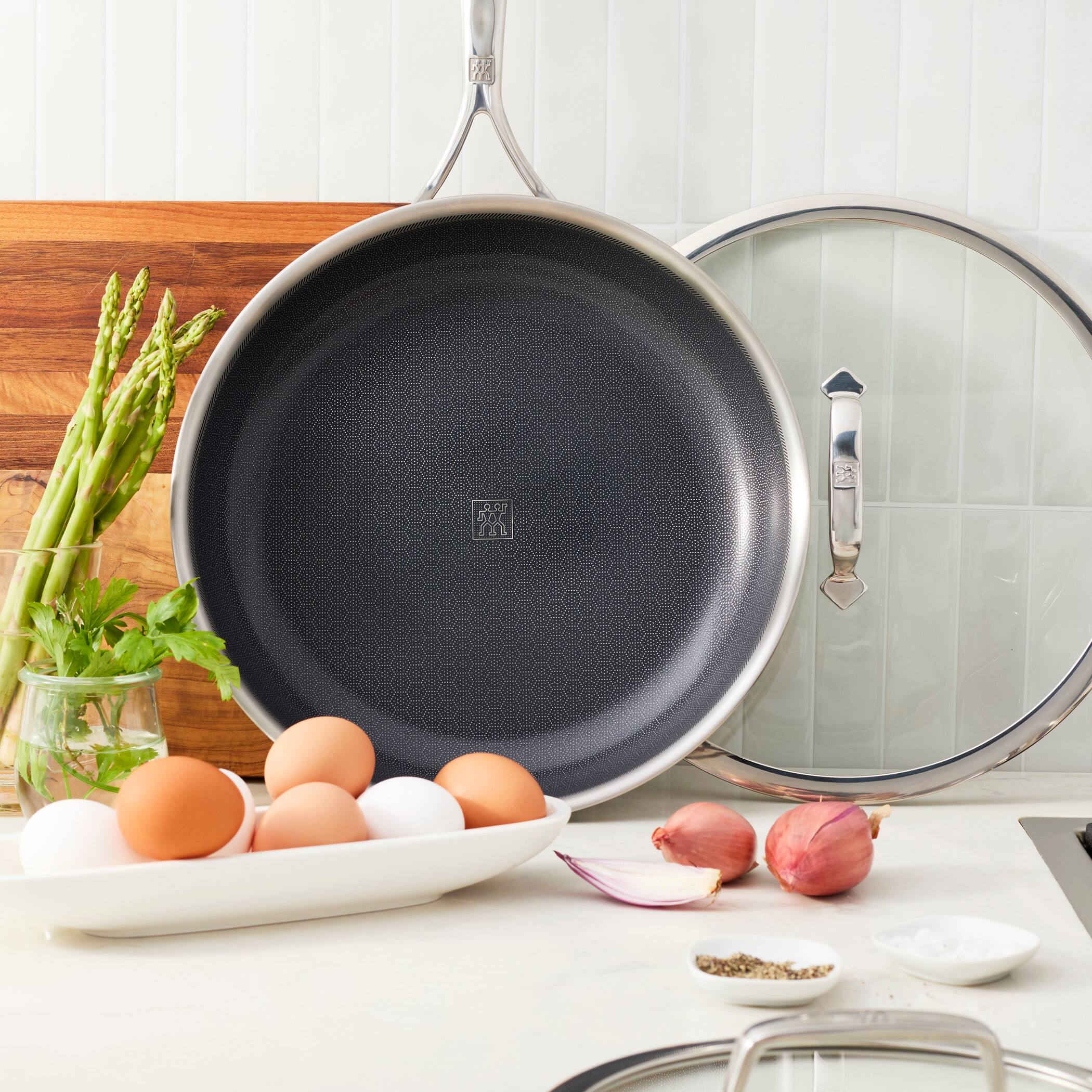 Alt View 4. ZWILLING - ZWILLING Peak 6-pc Stainless Steel Ceramic Nonstick Dual Performance Fry Pan Set - Stainless Steel.