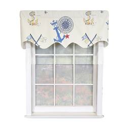 RLF Home - Ralph Lauren Navigator Regal 100% Cotton Rod Pocket Lined Window Valance 50" x 17" - Off White