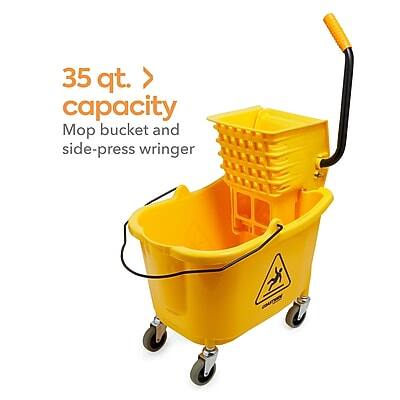 35 qt. capacity  
Mop bucket and side-press wringer