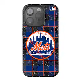 Keyscaper - MLB - New York Mets - Plaid Bling iPhone Case - 15 - Black
