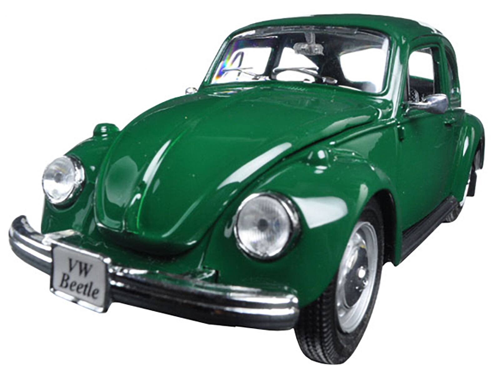 Alt View 1. Maisto - 1973 Volkswagen Beetle Green 1/24 Diecast Model Car by Maisto.