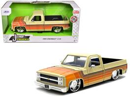 Jada - 1985 Chevrolet C-10 Pickup Truck Beige with Stripes and Lowenhart Wheels "Just Trucks" Series 1/24 - Beige