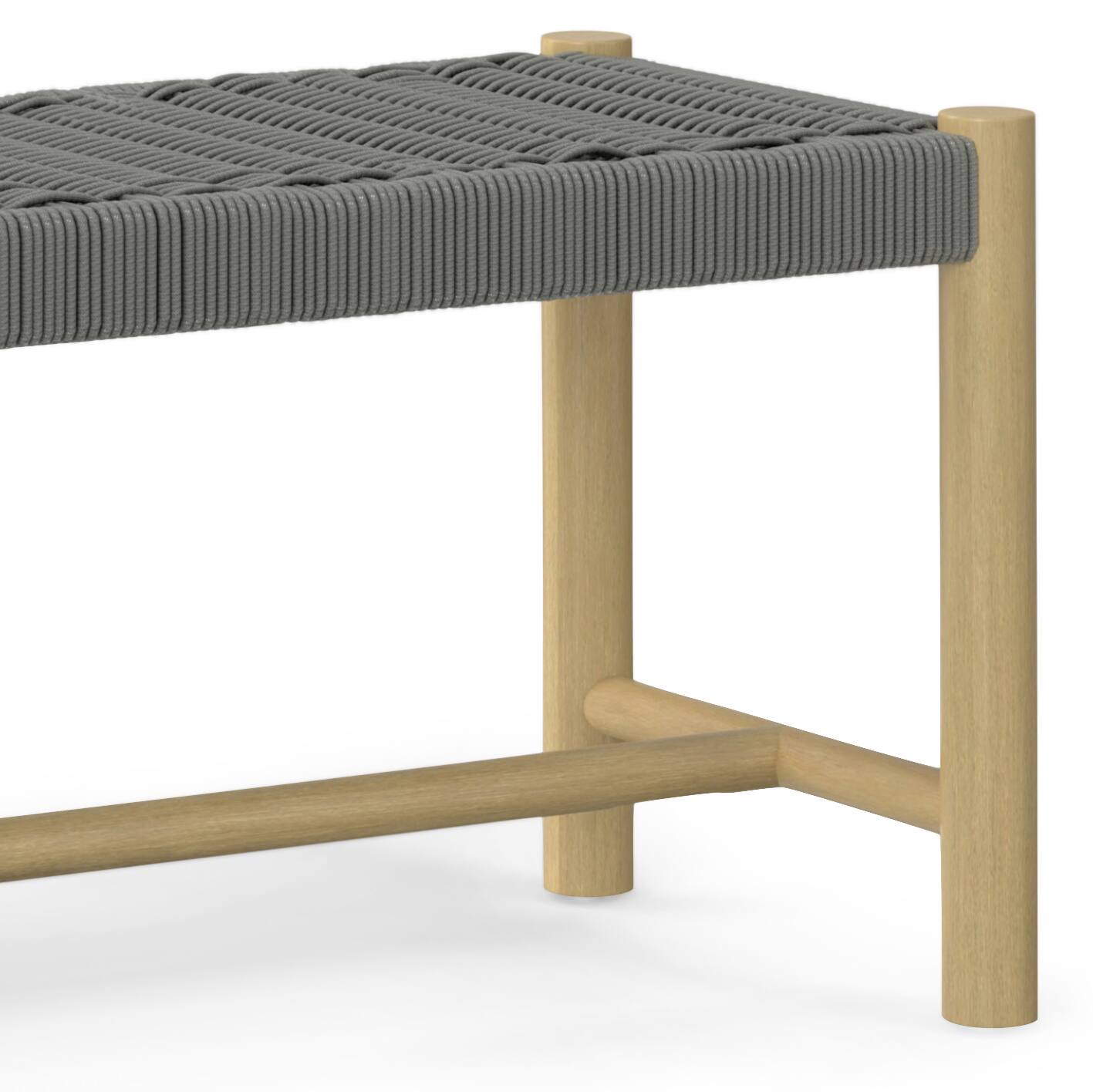 Alt View 6. Simpli Home - Dahlia SOLID ACACIA WOOD 18 inch x 46 inch Contemporary Outdoor Indoor Bench in Grey - Grey.