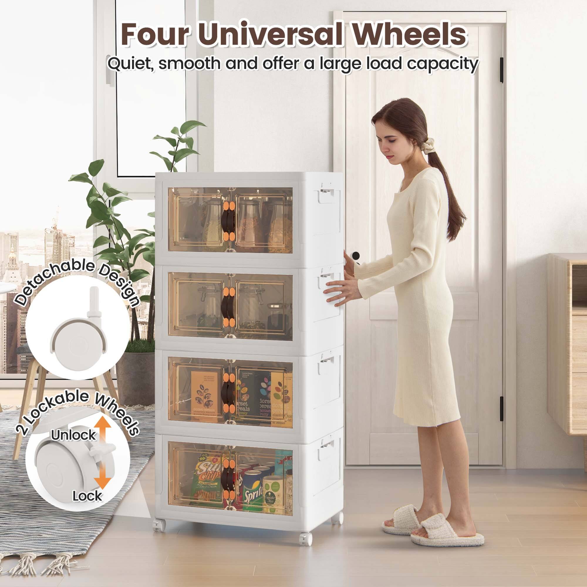 Four Universal Wheels Quiet, smooth and offer a large load capacity

Detachable Design 2 Lockable Wheels Lock/Unlock