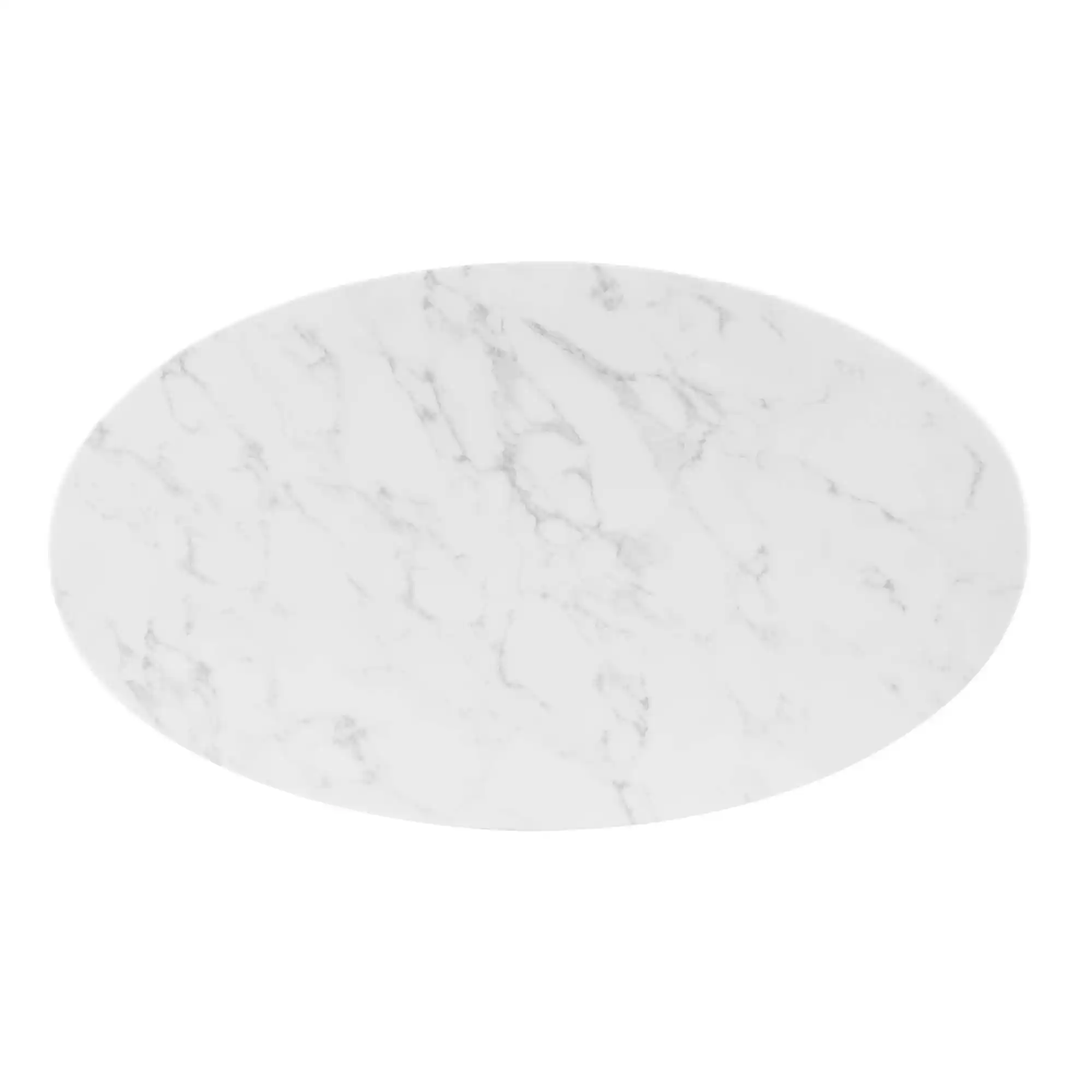 Alt View 1. Modway - Verne 48" Oval Artificial Marble Dining Table by Modway - Gold White.