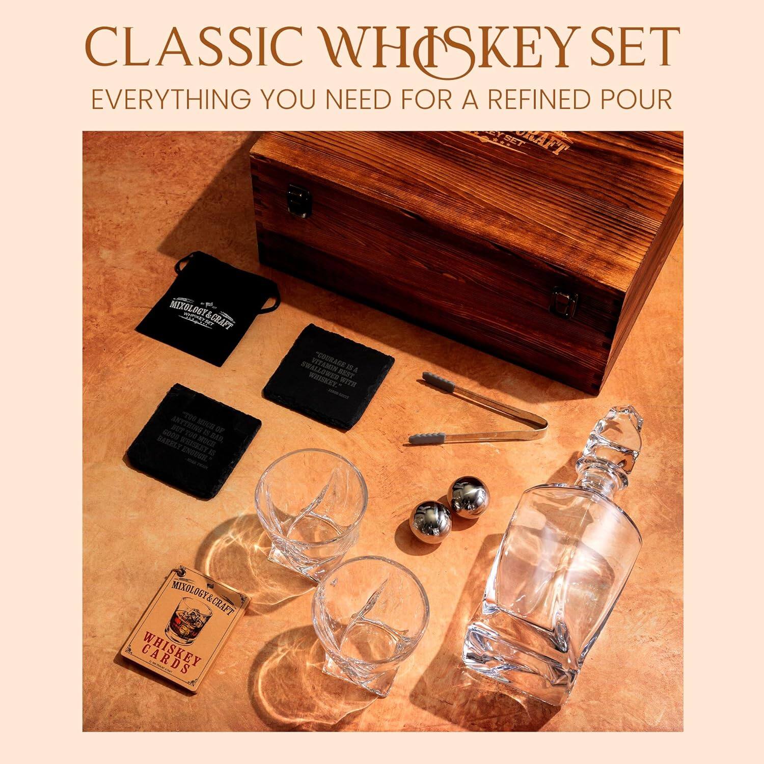 CLASSIC WHISKEY SET  
EVERYTHING YOU NEED FOR A REFINED POUR  

MIXOLOGY & CRAFT  
WHISKEY CARDS