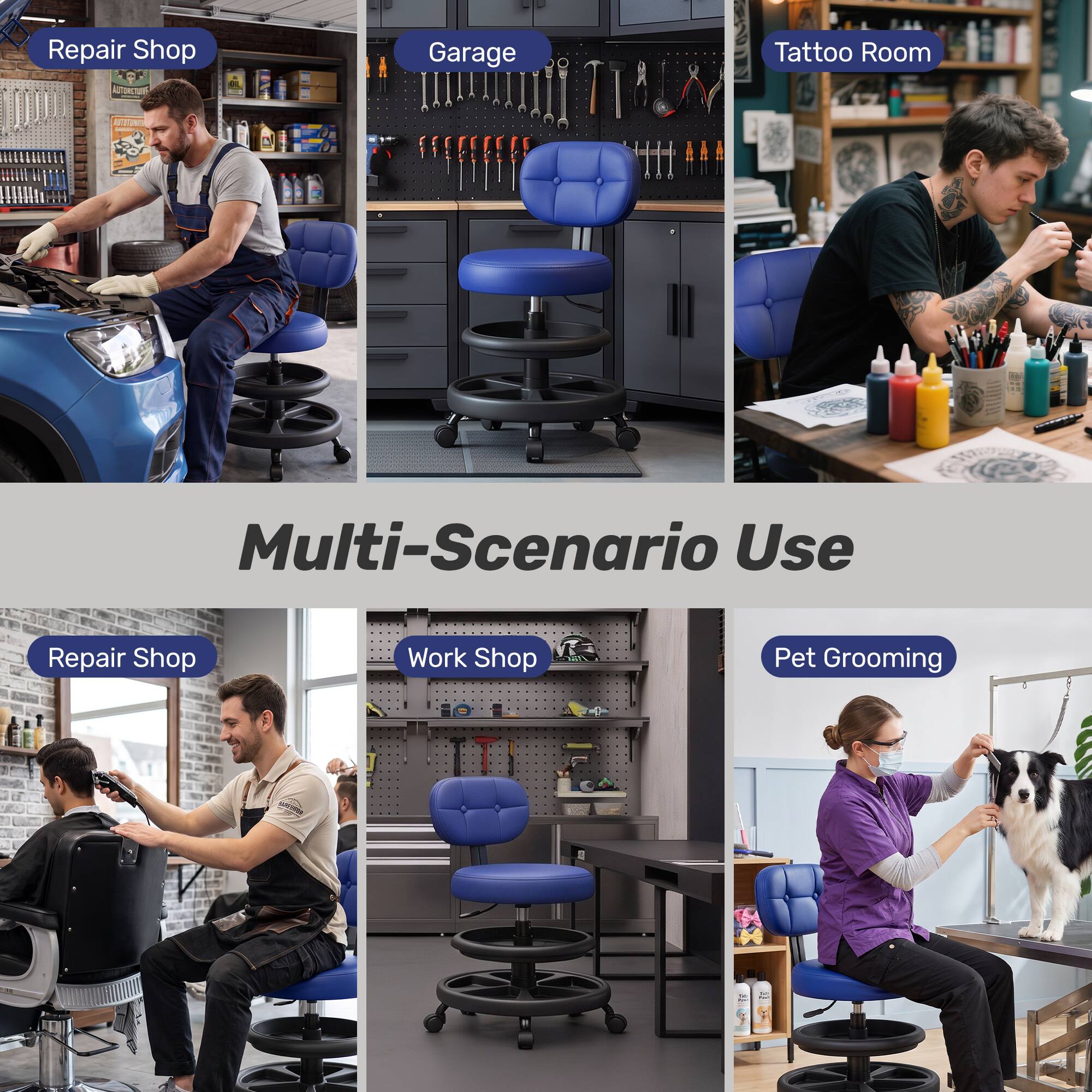 Repair Shop  
Garage  
Tattoo Room  
Multi-Scenario Use  
Repair Shop  
Work Shop  
Pet Grooming
