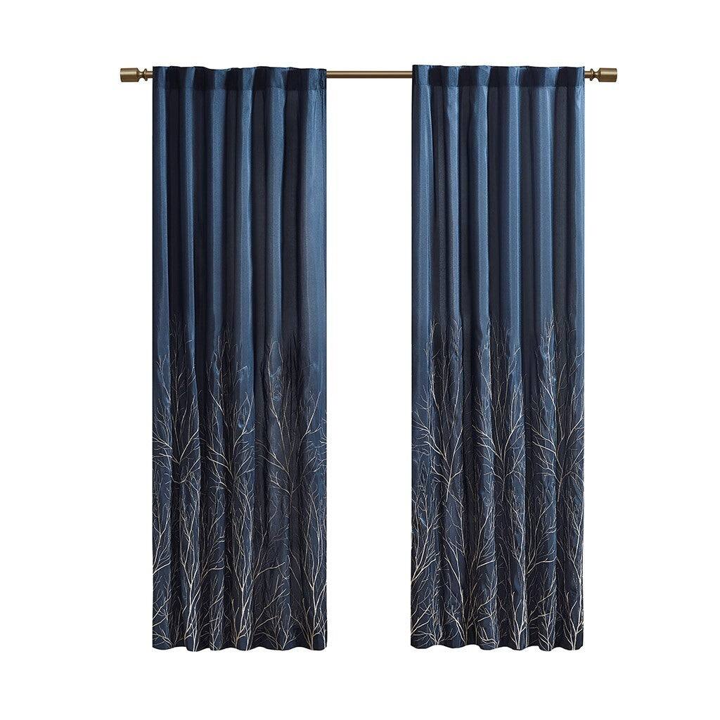 Alt View 6. BreeBe - Curtain Panel(Only 1 Pc Panel) - White+Blue.