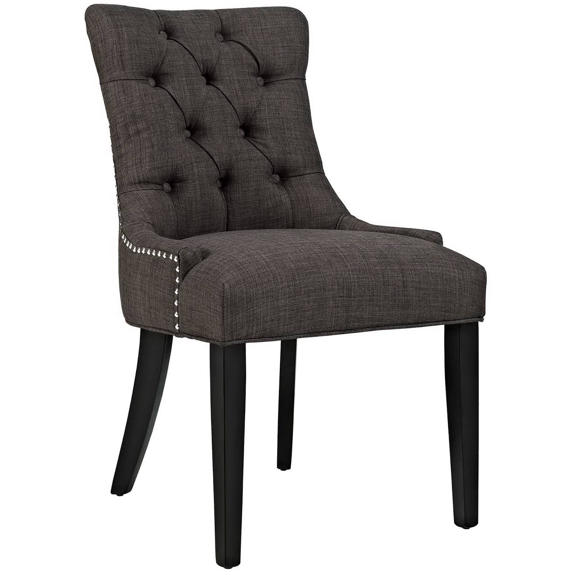 Angle. Modway - Regent Tufted Fabric Dining Chair by Modway - Brown.