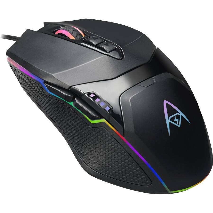 Alt View 5. Adesso - iMouse X5 - 6400 DPI, RGB illuminated Gaming Mouse - 6 level adjustable DPI up to 6400 - 7 buttons - adjustable weight - - Unknown.