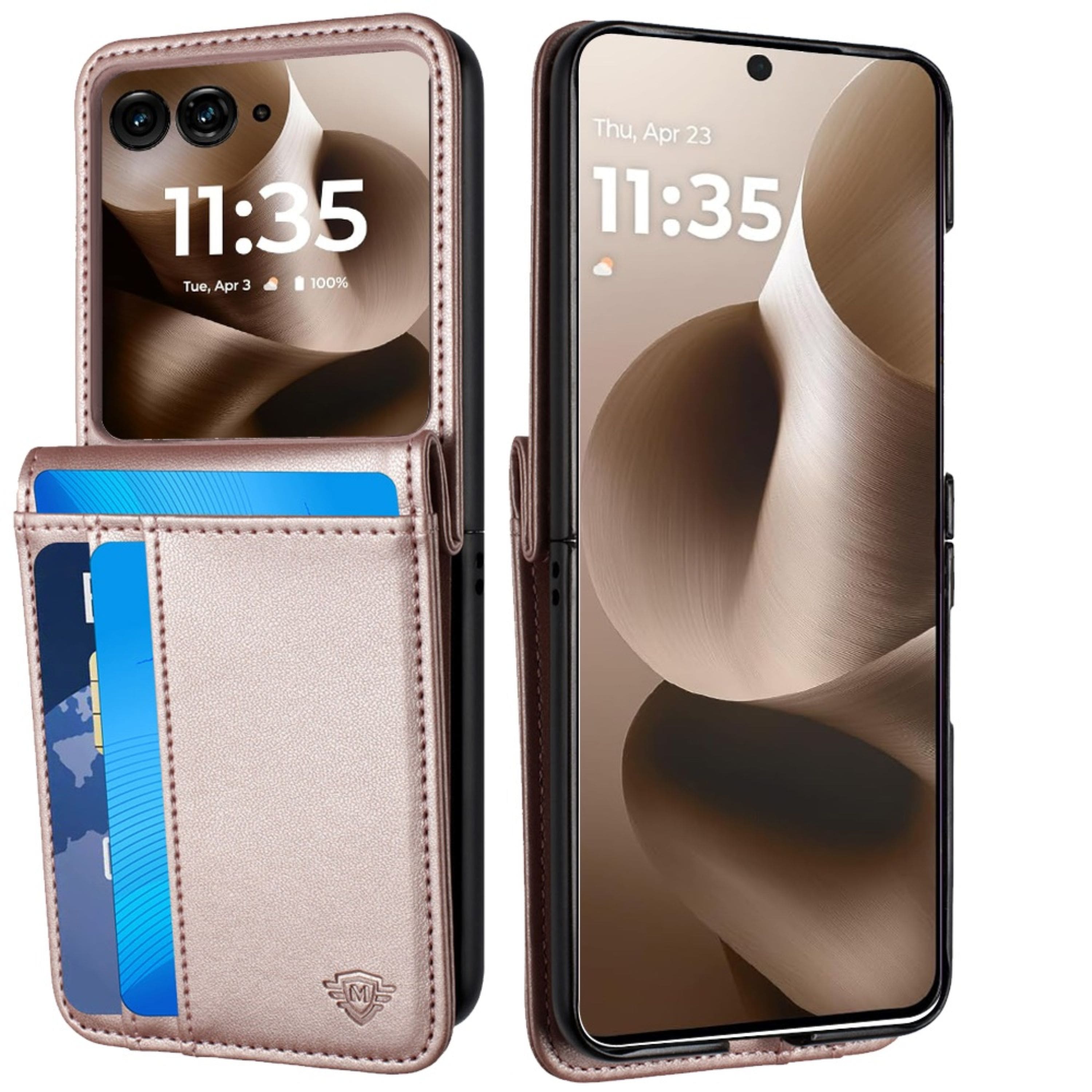 Kitcheniva - Vegan Leather Phone Wallet With Card Slots For Motorola Razr Ultra 2026/2025 - Rose Gold price history on PriceWatchPro