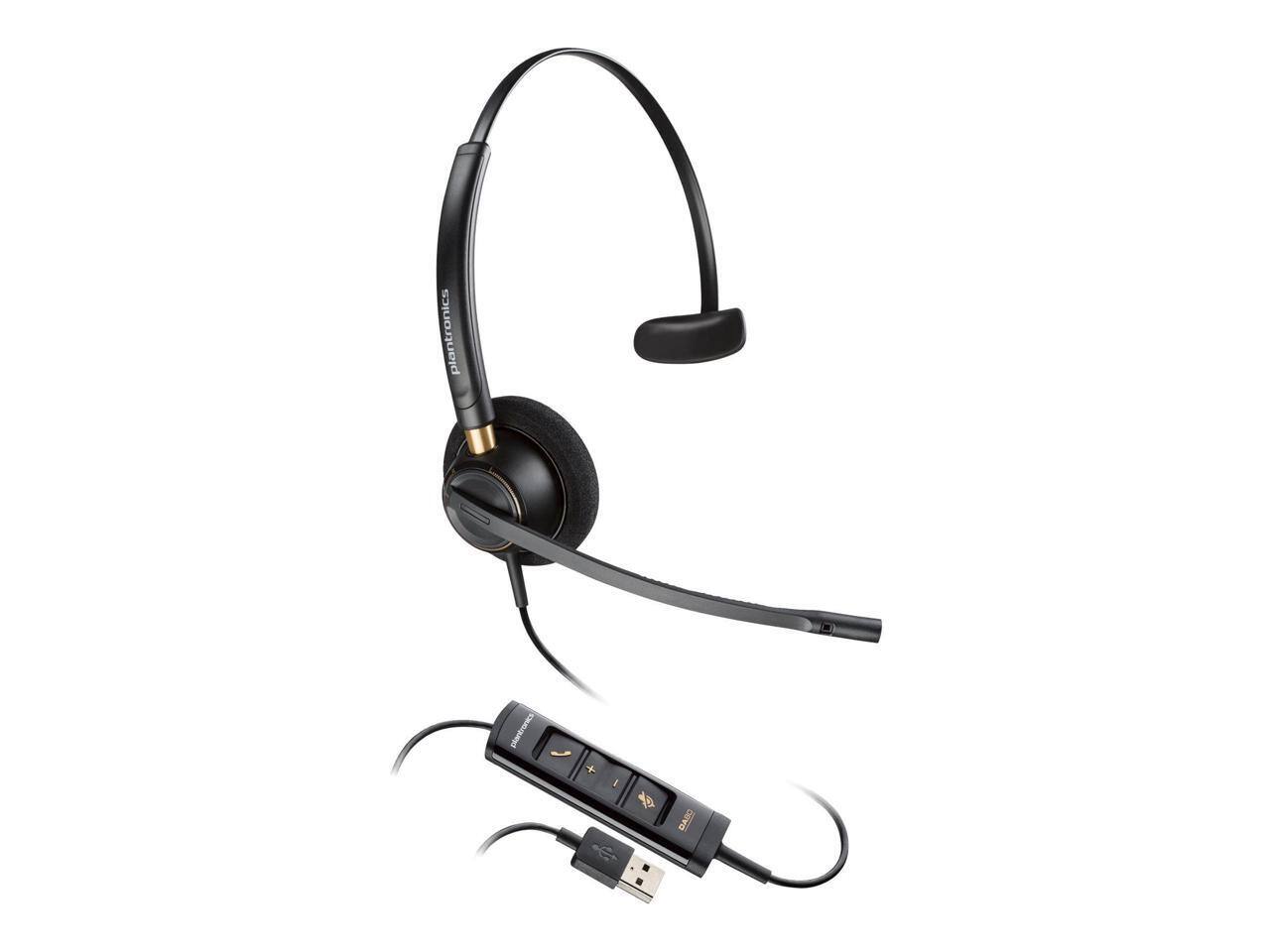 Alt View 1. HP - Poly Smarter Headset - Teams Certified, USB A/C, Wired, Over-Head, 6.83 ft - Black.