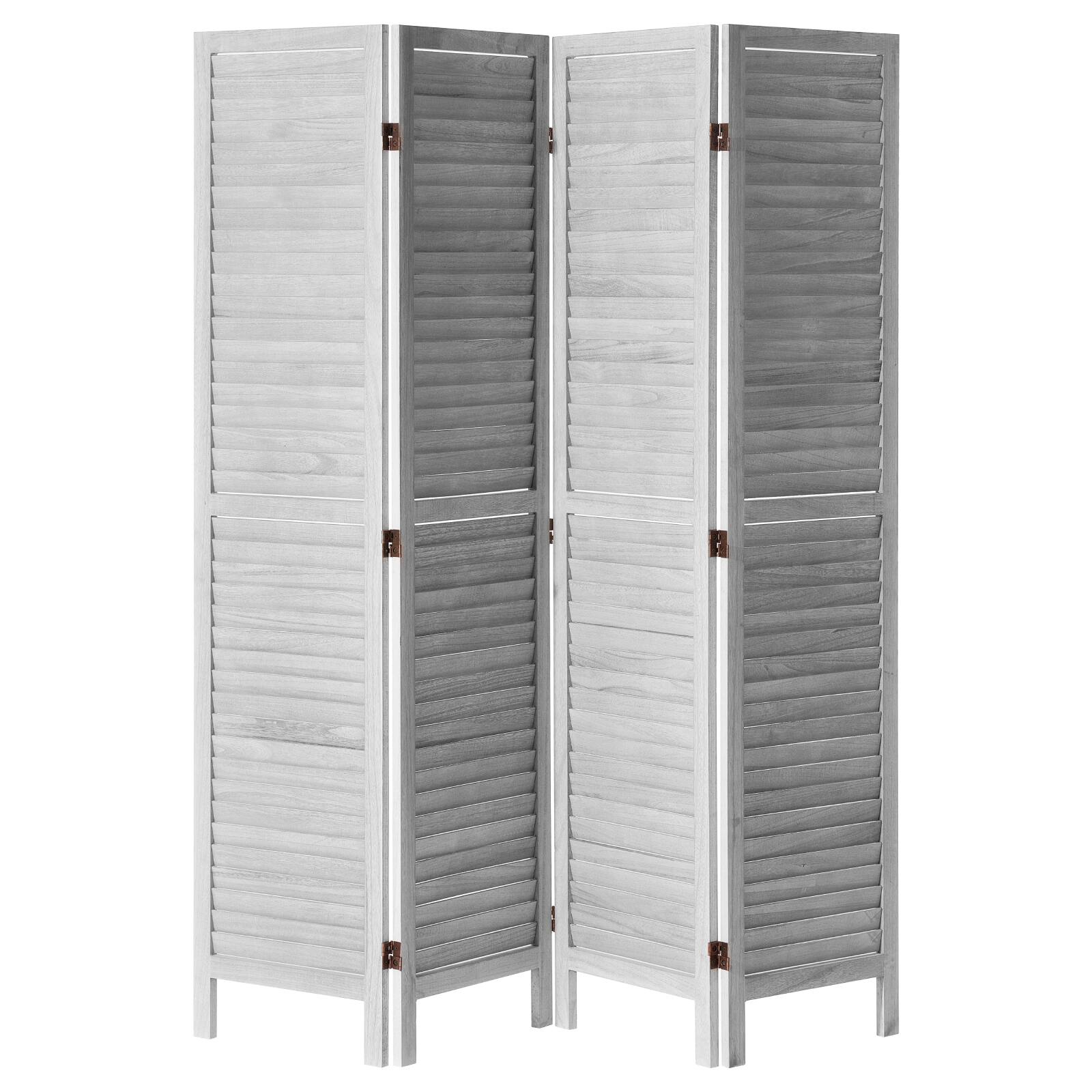 Alt View 5. VEVOR - Wood Room Divider, 4 Panel Folding Privacy Screen, 66.9 Inches Tall Indoor Wooden Partition, Portable Decoration Screen - White.