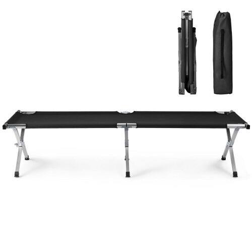 Alt View 1. Winado - 1PCS Portable Folding Camping Cot with Camp Bed, Sleeping Cots, Carry Bag for Outdoor Camping Sleeping Nap Beach Travel - Black.