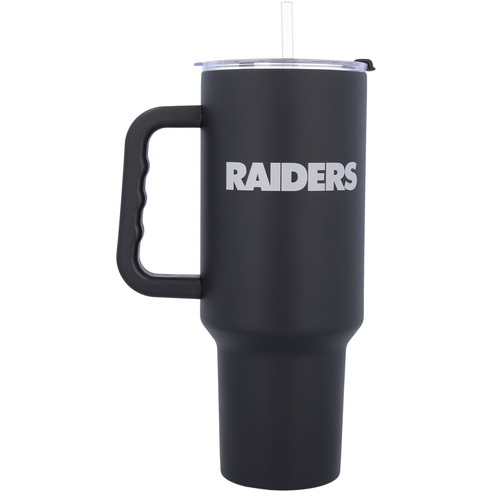 Alt View 1. Logo Brands - Las Vegas Raiders 40oz. Travel Tumbler with Handle - Multicolor.