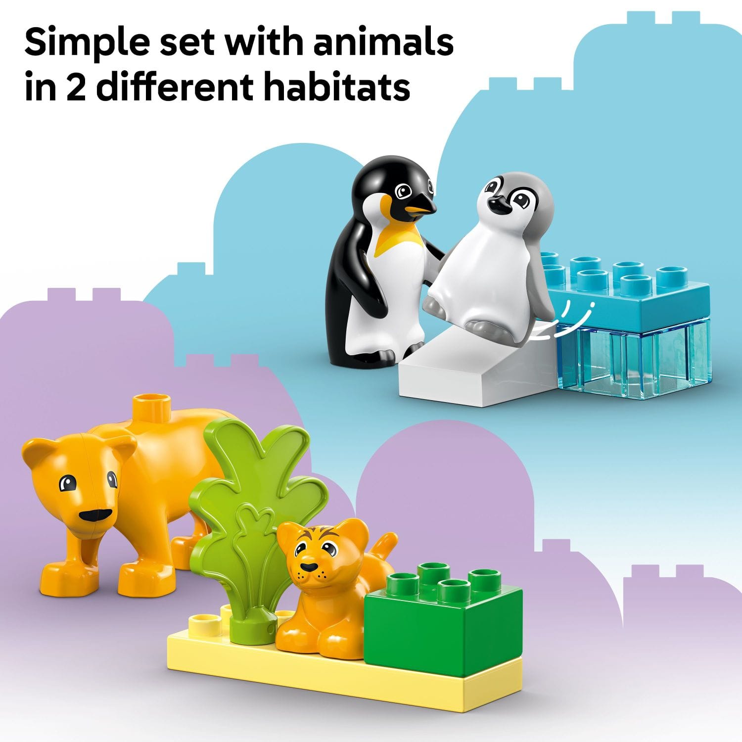 LEGO DUPLO Town Wild Animal Families Penguins & Lions Building Toy ...