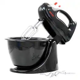 Better Chef - 200 Watt Stand/Hand Mixer with Mixing Bowl - Black