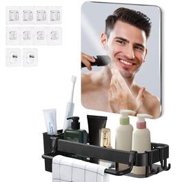 PO3TICJUNKI3 - Fog Proof Shower Mirror Fogless Shave With Set Wall Organizer Waterproof Shatterproof - Default