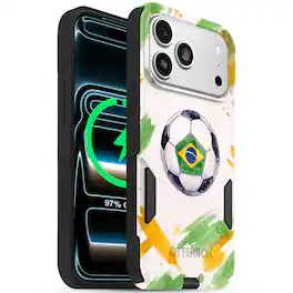 OtterBox - Brazil Soccer Phone Case - Commuter Magsafe Series - Multicolored